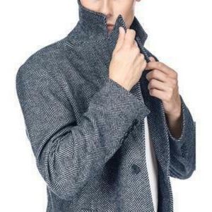 Braveman Men's Herringbone Topcoat Black size XL